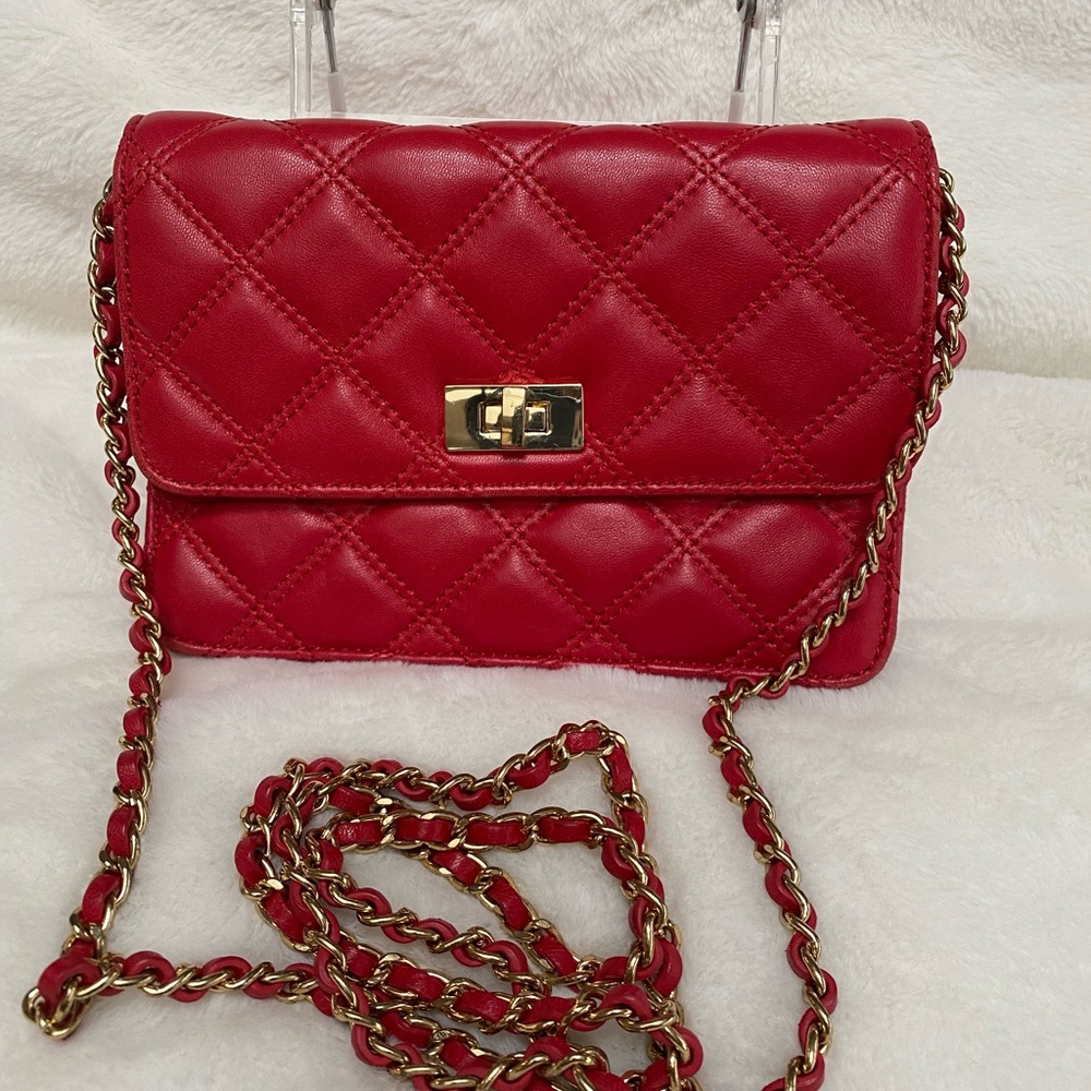 Saks Fifth Avenue Small Red Leather Vintage shoulder/crossbody bag